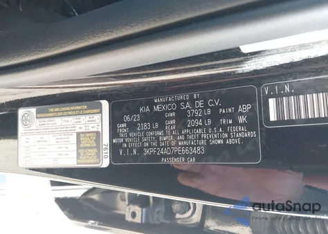 2023 Kia Forte Lxs из США, поврежденный, VIN 3KPF24AD7PE663483